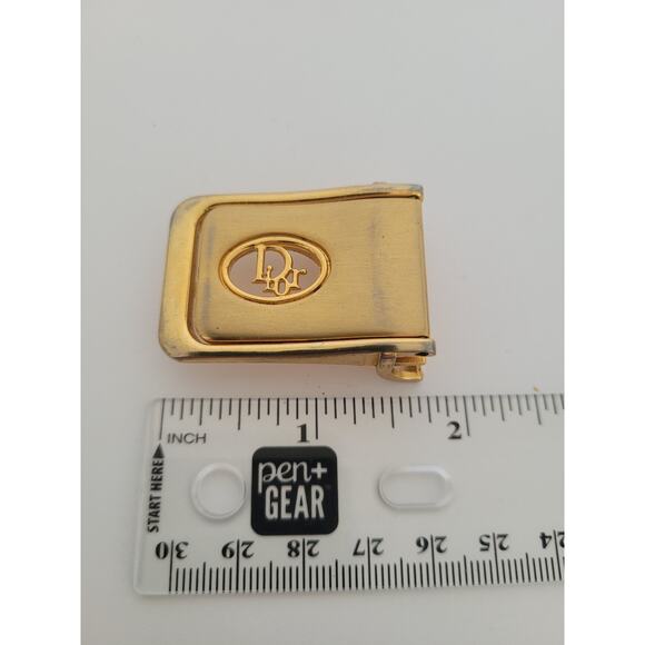 Christian Dior Gold Metal Belt Buckle Replacement Logo Slim Dress 1\